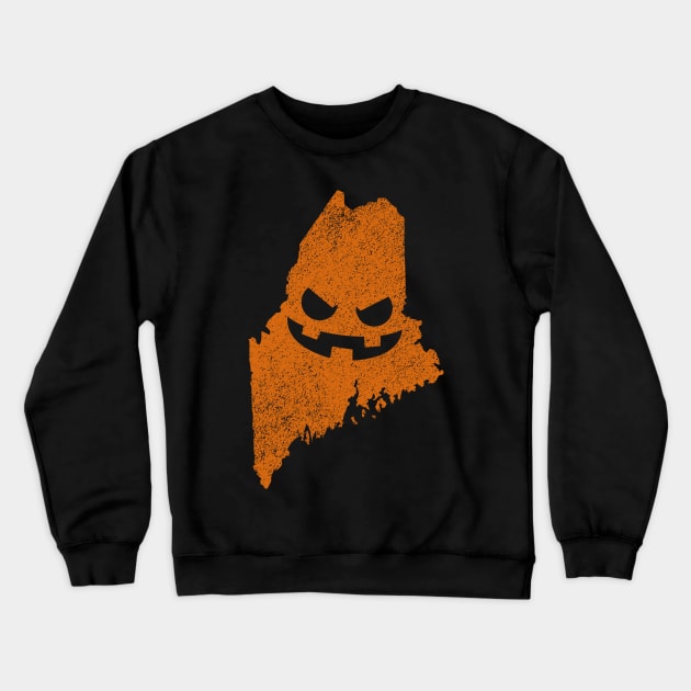 Maine Home State Pumpkin Halloween Crewneck Sweatshirt by ghsp